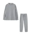 Γκρι σετ loungewear δύο τεμαχίων με φούτερ με ψηλό λαιμό και παντελόνι με κορδόνι - S / Τοπ Και Παντελόνι / Γκρι
