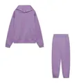 Set due pezzi viola da donna con felpa con cappuccio spessa e pantaloni sportivi casual - Taglia S / Top E Pantaloni / Viola