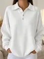Close-up of white waffle knit polo shirt showing fabric texture and collar detail - S / Tops / White