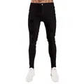 Men's slim fit black skinny ripped denim jeans with distressed details for a modern look - S / Bottom (1022) / Black