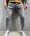 Premium men's skinny fit stretch denim jeans in versatile gray with a modern cut - S / Bottoms / 011 Grey