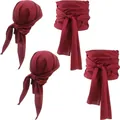 Dark red pirate headscarf and sash belt set for Renaissance Halloween costume accessories - Bandana And Waist Sash / Dark Red
