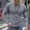 Dettaglio maglia uomo a manica lunga in maglia a nido d'ape grigio, vestibilità slim. - Taglia S / Top / Grigio chiaro