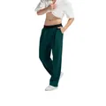 Men's dark green knitted casual trousers with comfortable black elastic waistband - S / Bottoms / Dark Green