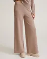 Women's knit two-piece set with cozy wide-leg pants and loose sweater for autumn winter - One Size / Bottoms / Camel