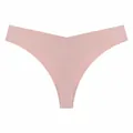 Seamless ice silk thong in pink with a low-waisted design for daily comfort - Cream Apricot