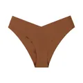 Naadloze ijszijde damesonderbroek in bruin met lage V-taille voor yoga en sporten - Huid Bruin