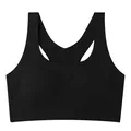 Nahtloser schwarzer Racerback-Sport-BH aus Eisseide mit Push-up-Polsterung für Damen - S / Oberteile / Schwarz