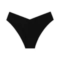 Comfortable black seamless ice silk panties with low-waist V-cut for women's yoga sports. - S / Bottoms / Black