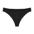 Seamless black thong underwear for women featuring a wide waistband for sports and fitness - One Size / Bottoms / Black