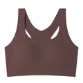 Nahtloser Sport-BH aus Eisseide in Dunkelbraun, bügelloses Push-up-Weste Design für Damen - S / Oberteile / Dunkelbraun