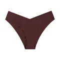 Breathable seamless low-waist ice silk panties in deep maroon for sports and yoga. - S / Bottoms / Deep purple