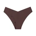 Women's seamless ice silk panties in dark brown with low waist V-cut design - S / Bottoms / Dark Brown