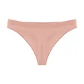 Seamless dusty pink thong with a wide waistband for fitness and sports wear. - One Size / Bottoms / Pink
