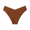 Bruine naadloze ijshandschoenen ondergoed voor dames, ademende slip met lage taille yoga - Donkerbruin