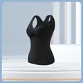 Schwarzes Thermo-Unterhemd für Damen mit Polstern aus nahtlosem De-Velvet - L / Oberteile / Schwarz