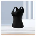 Women's black thermal vest with built-in pads in seamless de velvet material - L / Tops / Black