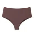 Nahtlose High-Waist Eisseiden-Slips in Schokoladenbraun, glatte und weiche Oberfläche. - S / Unterteile / Milchkaffee