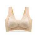 Elegante naadloze kanten bh in nude kleur zonder beugel met brede comfortabele schouderbanden - L / Tops / Huidskleur