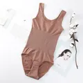 Seamless brown tummy control bodysuit shapewear with adjustable crotch hooks for women - XS/S / Top And Bottom / Dusty Pink