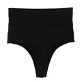 Black high-waisted tummy control thong for women, seamless shaping underwear. - M / Bottoms / Black