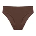Comodi slip da donna a costine marroni a vita bassa con morbido tassello in cotone - Marrone scuro