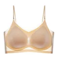 Naadloze beige beha met dunne bandjes voor een zeer comfortabele ademende pasvorm. - Maat M (Aanbevolen 40-50kg) / Tops / Huidskleur