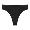 Sexy black ribbed seamless T-back panties with high elasticity for yoga or sports use - M / Bottoms / Black