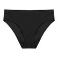 Women's breathable black ribbed sports briefs with a soft cotton crotch lining - M / Black