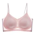 Naadloze draadloze bralette met dunne bandjes in oudroze kleur - Maat M (Aanbevolen 40-50kg) / Tops / Roze