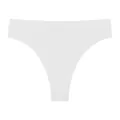 Comfortable white ribbed seamless T-back thong underwear for women with high stretch yoga style - M / Bottoms / White