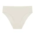 Beige ribbed breathable low-waist seamless cotton crotch briefs for women's athletic comfort - M / White Apricot