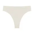Off-white seamless ribbed thong for women with high-stretch fabric for sports and yoga - M / Bottoms / White Apricot