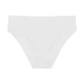 Comfortable white ribbed breathable low waist briefs with cotton crotch for women - M / White