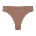 Tanga de hilo acanalado sin costuras en marrón mate con alta elasticidad para deporte - Café