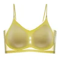 Reggiseno senza cuciture giallo chiaro con spalline sottili e tessuto a rete - Giallo chiaro