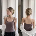 Comfortabele geribbelde hemdje met ingebouwde pads in zacht mauve voor dagelijks gebruik - Eén maat / Tops / donkergrijs