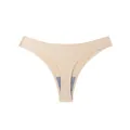 Seamless ice silk thong with cotton lining in nude color for daily or athletic wear - M / Bottoms / Nude