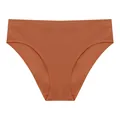 Slip a costine da donna a vita bassa con tassello in cotone traspirante, terracotta - Arancione