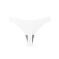 Seamless white ice silk thong featuring a soft grey cotton crotch lining for daily comfort - M / Bottoms / White