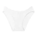 Eleganti slip in cotone a coste bianche da donna con comoda vita media traspirante - Taglia M / Bianco