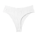 Premium white seamless low-rise thong for women, ideal for daily active fitness - White
