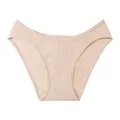 Slip beige a costine a vita media da donna con design senza cuciture e molto confortevole - Albicocca