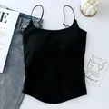 Black pleated camisole with built-in bra and slim fit design for chic summer outfits - One Size (40-65kg) / Tops / Black