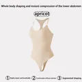 Women's apricot tummy control shaping bodysuit with thong bottom and high elasticity - S / Tops / Nude