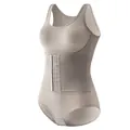 Seamless women's tummy control shapewear bodysuit with waist trainer hooks in beige - M / Top And Bottom / Nude