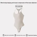 Fine sand ash seamless shaping bodysuit with tummy compression and thong bottom - S / Tops / Sand Gray