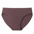 Seamless ice silk panties in mauve, low-waisted quick-dry women's sport underwear - S / Bottoms / Dark Brown