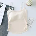 Elegant cream slim fit camisole featuring side ruching and built-in pads for women - One Size (40-65kg) / Tops / Nude