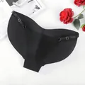 Seamless black padded butt lifter thong with adjustable side straps for enhanced curves - S / Bottoms / Black